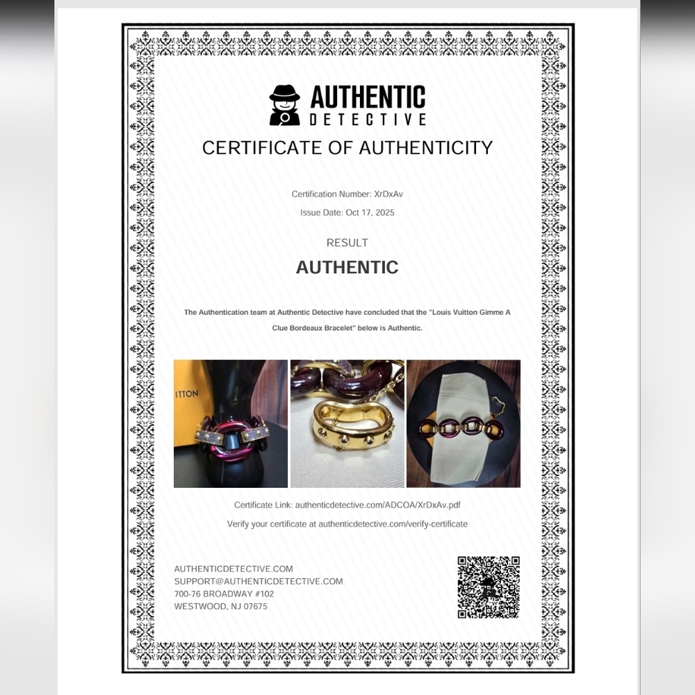 LOUIS VUITTON Gimia Crew Bracelet In Bordeaux - FULL INCLUSION - COA - Picture 14 of 14